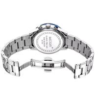 Relógio De Pulso Masculino Com Pulseira De Aço Inoxidáve Com Data Automática Impermeavel 3atm Azul - 4