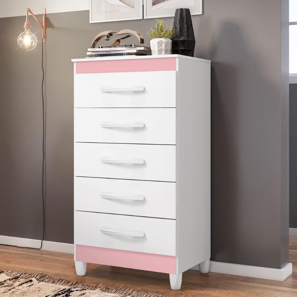 Gaveteiro 5 Gavetas Fenix Rosa - 1