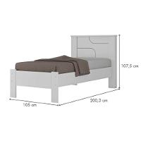 Cama Solteiro Pérola Cinamomo-off White - Conquista - 2