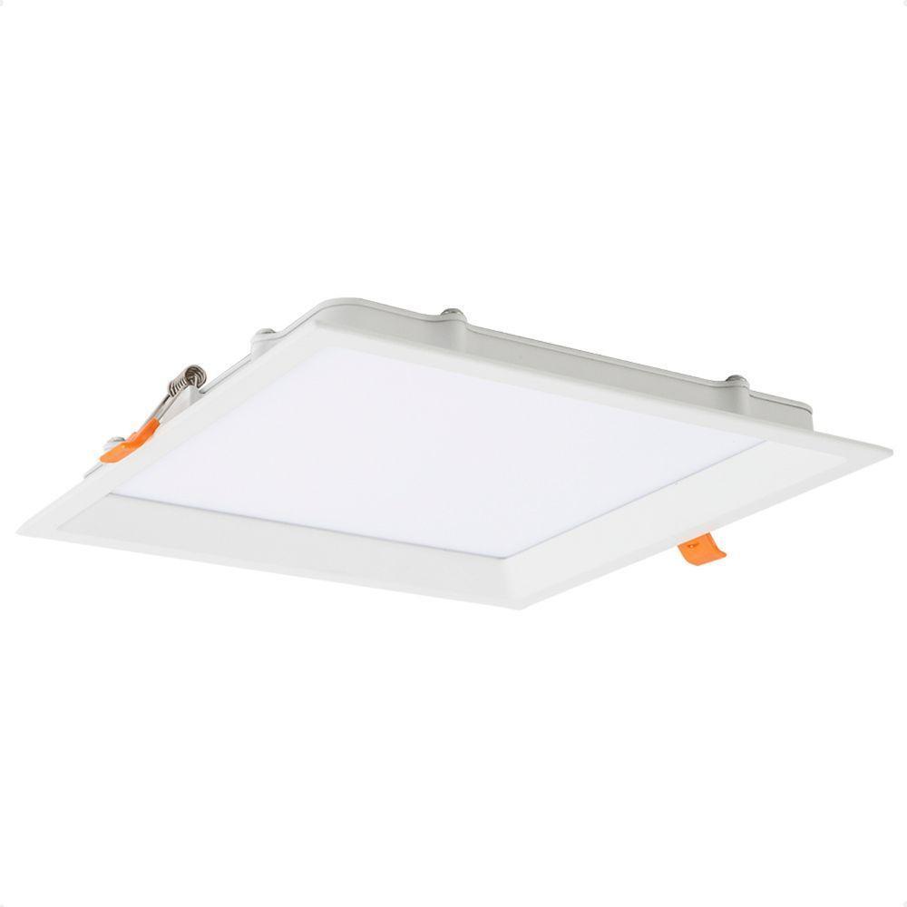 Kit 10 Painel De Led Quadrado Embutir Recuado 6w Bivolt Taschibra 3000k Quente - 4