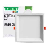 Kit 10 Painel De Led Quadrado Embutir Recuado 6w Bivolt Taschibra 3000k Quente - 8