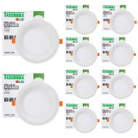 Kit 10 Painel De Led Redondo Embutir Recuado 12w Bivolt Taschibra 4000k Neutro - 1