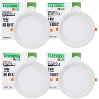 Kit 4 Painel De Led Redondo Embutir Recuado 18w Bivolt Taschibra 6500k Frio - 1