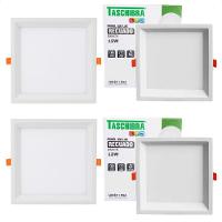 Kit 4 Painel De Led Quadrado Embutir Recuado 12w Bivolt Taschibra 6500k Frio - 1