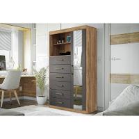 Cômoda Casal Marabá 1.6 C- 1 Porta 2 Nichos E 6 Gavetas C- Espelho Atacama-grafitte - Santos Andirá - 1