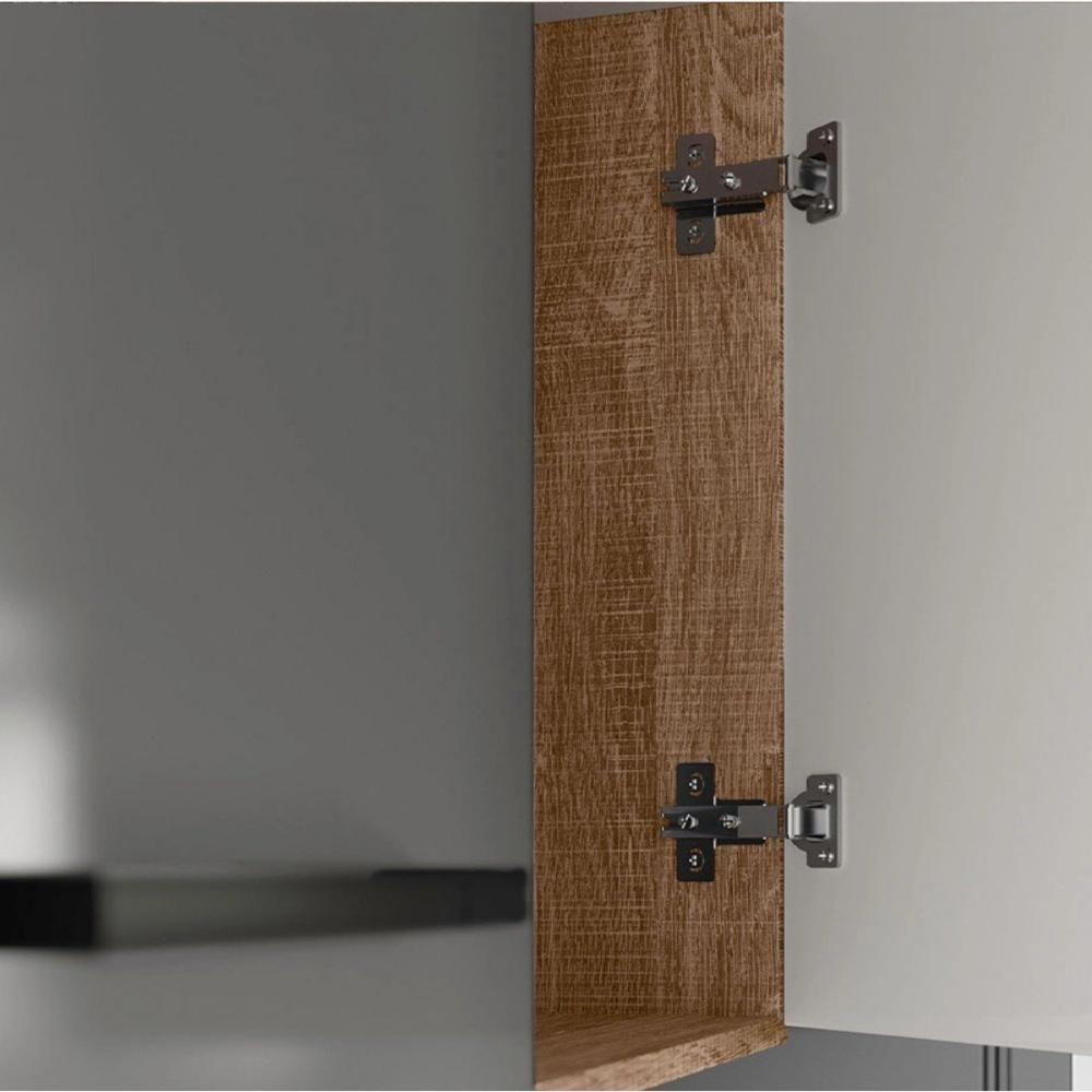 Cozinha Suspensa Juliete 7 Portas 2 Gavetas Carvalho Rústico Chumbo Nicioli - 4