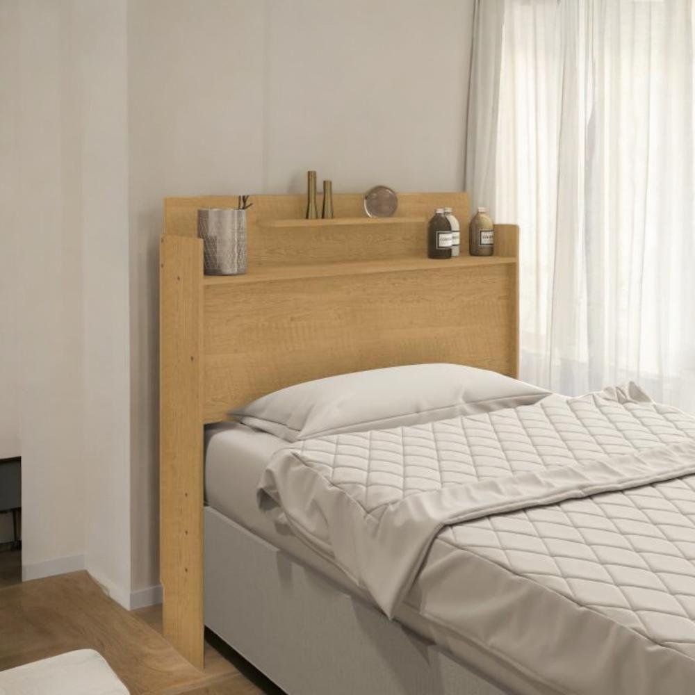 Cabeceira Com 02 Prateleiras Solteiro Thayná Naturalle - 1