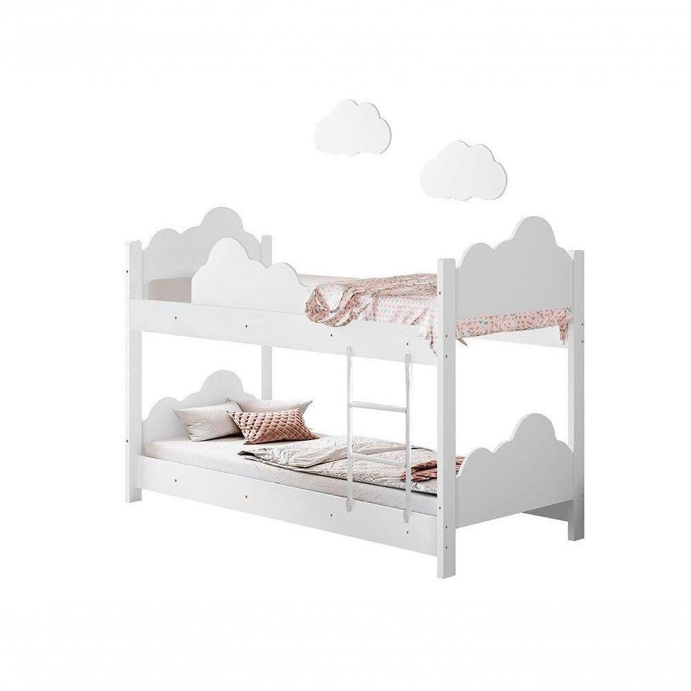 Beliche Infantil Marina Branco Com 2 Luminárias e Colchão - Divaloto - 3