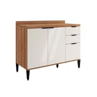 Balcão De Cozinha Alpha 2506 3 Portas E 2 Gavetas Com Tampo 120cm Freijó - 1