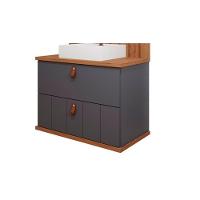 Gabinete De Banheiro Balcão Milano 1 Porta E 1 Gaveta C-cuba 80cm Pistache-freijo - Mgm