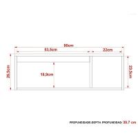 Conjunto De Banheiro Balcão Suspenso Bn3601 S- Cuba 80cm E Armário C- Espelho Bn3609 Branco - Tecno Mobili - 5