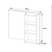 Conjunto De Banheiro Balcão Suspenso Bn3601 S- Cuba 80cm E Armário C- Espelho Bn3609 Branco - Tecno Mobili - 7