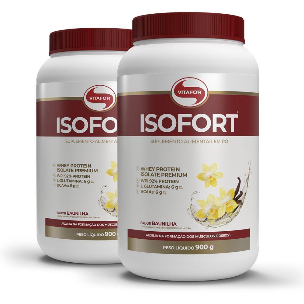 Kit 2 Whey Protein Isofort Vitafor 900g Baunilha - 2