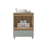 Bancada De Banheiro Balcão Rainha C- 1 Gaveta E 1 Nicho 70cm Nature-verde - Nesher - 6