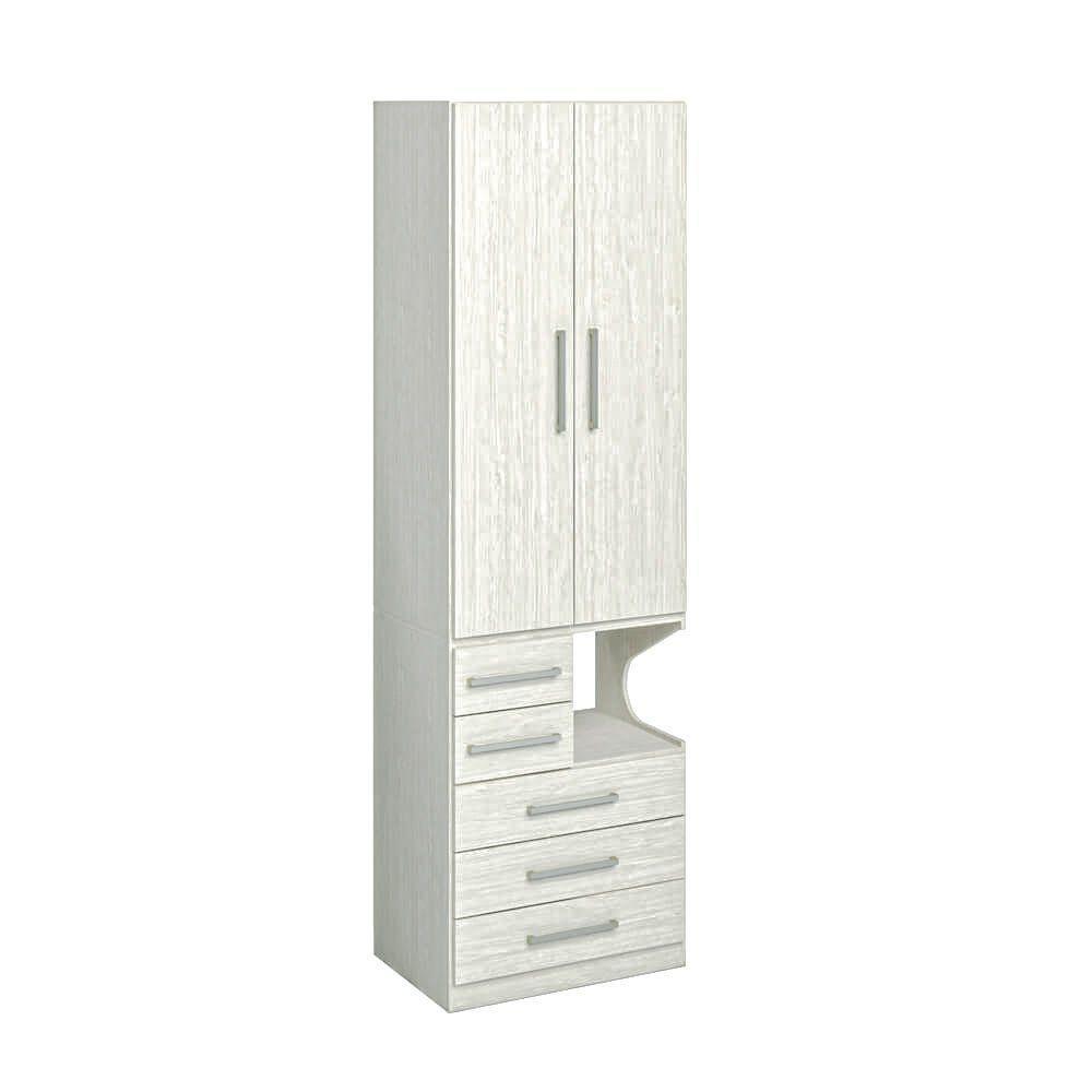 Guarda-roupa De 2 Portas Com Mesa De Cabeceira 1224 Esquerdo Carvalho Claro - 1