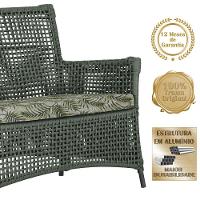 1 Sofá E Mesa Igapó Alumínio Preta Corda Náutica E5 Trama Verde
