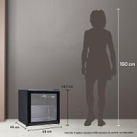 Frigobar Expositor Vertical HQ Vidro Duplo 50 Litros Preto HQ-50FBPV 220V
