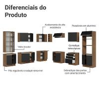 Armário De Cozinha Completa 549cm Rustic/preto Glamy Madesa 01 Rustic/preto