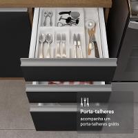 Armário De Cozinha Completa 549cm Rustic/preto Glamy Madesa 01 Rustic/preto - 8