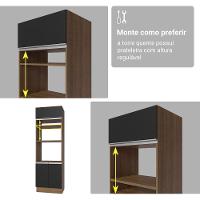 Armário De Cozinha Completa 549cm Rustic/preto Glamy Madesa 01 Rustic/preto - 9