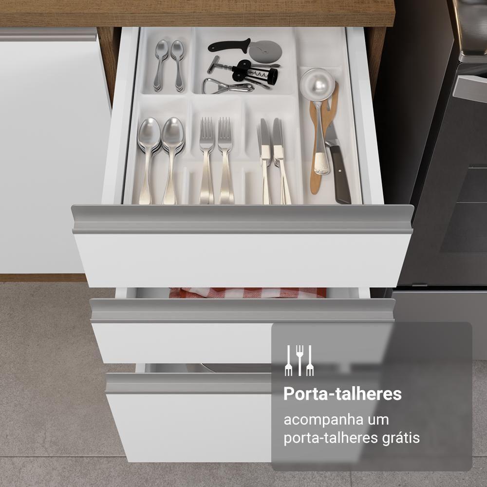 Armário De Cozinha Completa 549cm Rustic-branco Glamy Madesa 01 Rustic-branco - 6