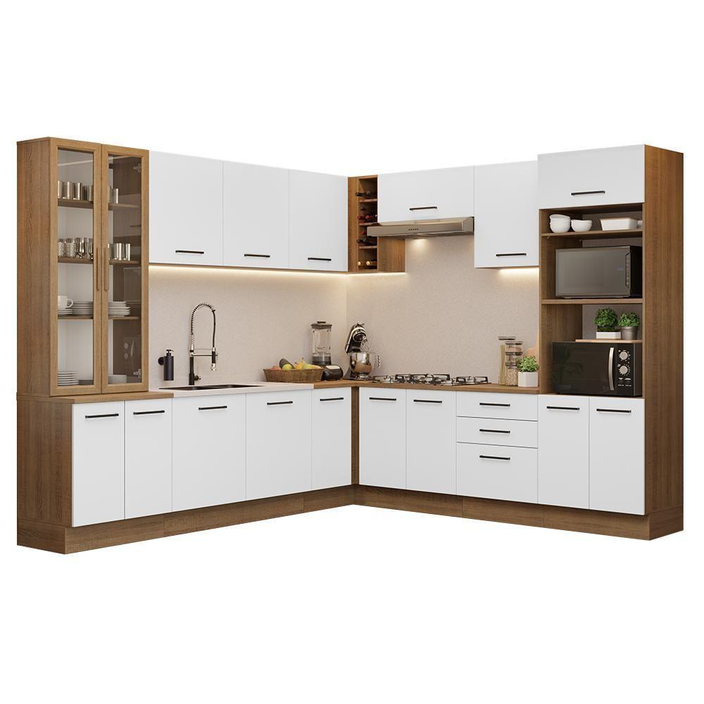 Armário De Cozinha Completa 549cm Rustic/branco Agata Madesa 01 Rustic/branco - 2