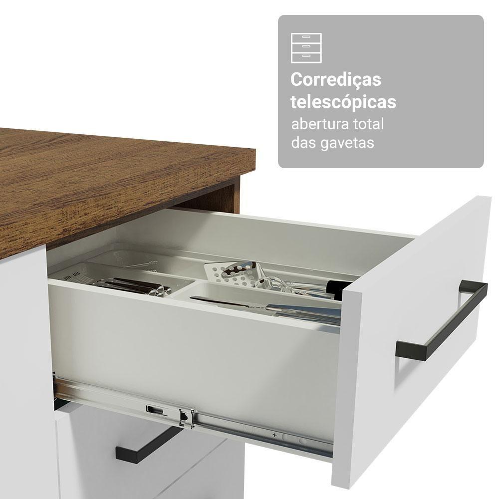 Armário De Cozinha Completa 549cm Rustic/branco Agata Madesa 01 Rustic/branco - 7
