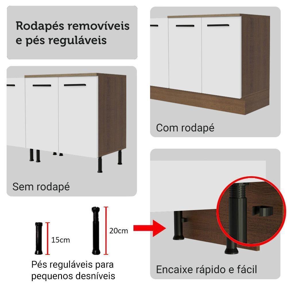 Armário De Cozinha Completa 549cm Rustic/branco Agata Madesa 01 Rustic/branco - 10