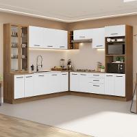 Armário De Cozinha Completa 549cm Rustic/branco Agata Madesa 01 Rustic/branco - 1