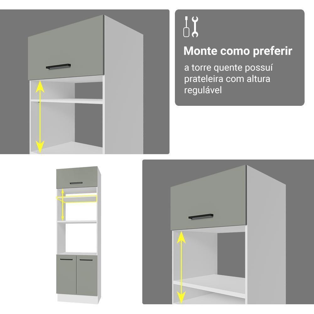 Armário De Cozinha Completa 549cm Branco/cinza Agata Madesa 01 Branco/cinza - 9