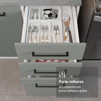 Armário De Cozinha Completa 549cm Branco/cinza Agata Madesa 01 Branco/cinza - 8