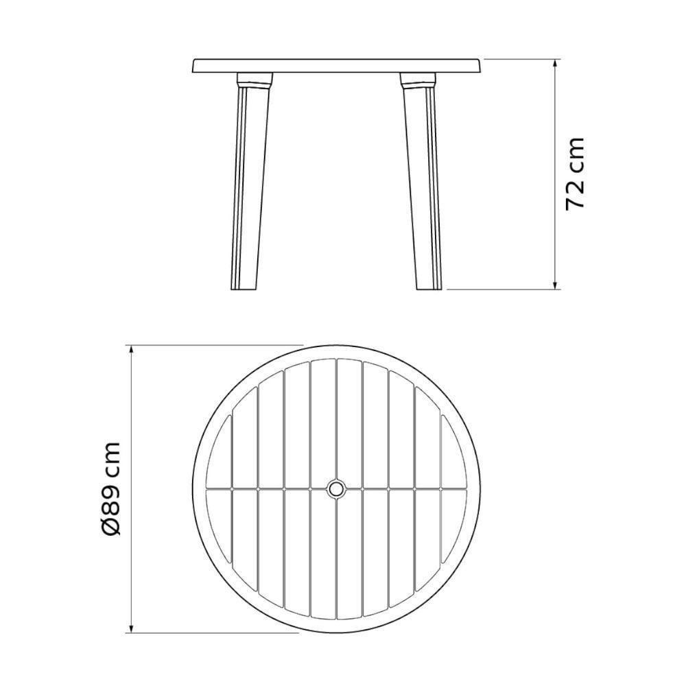 Mesa Tramontina Cassino 90 Cm Em Polipropileno Areia - 3