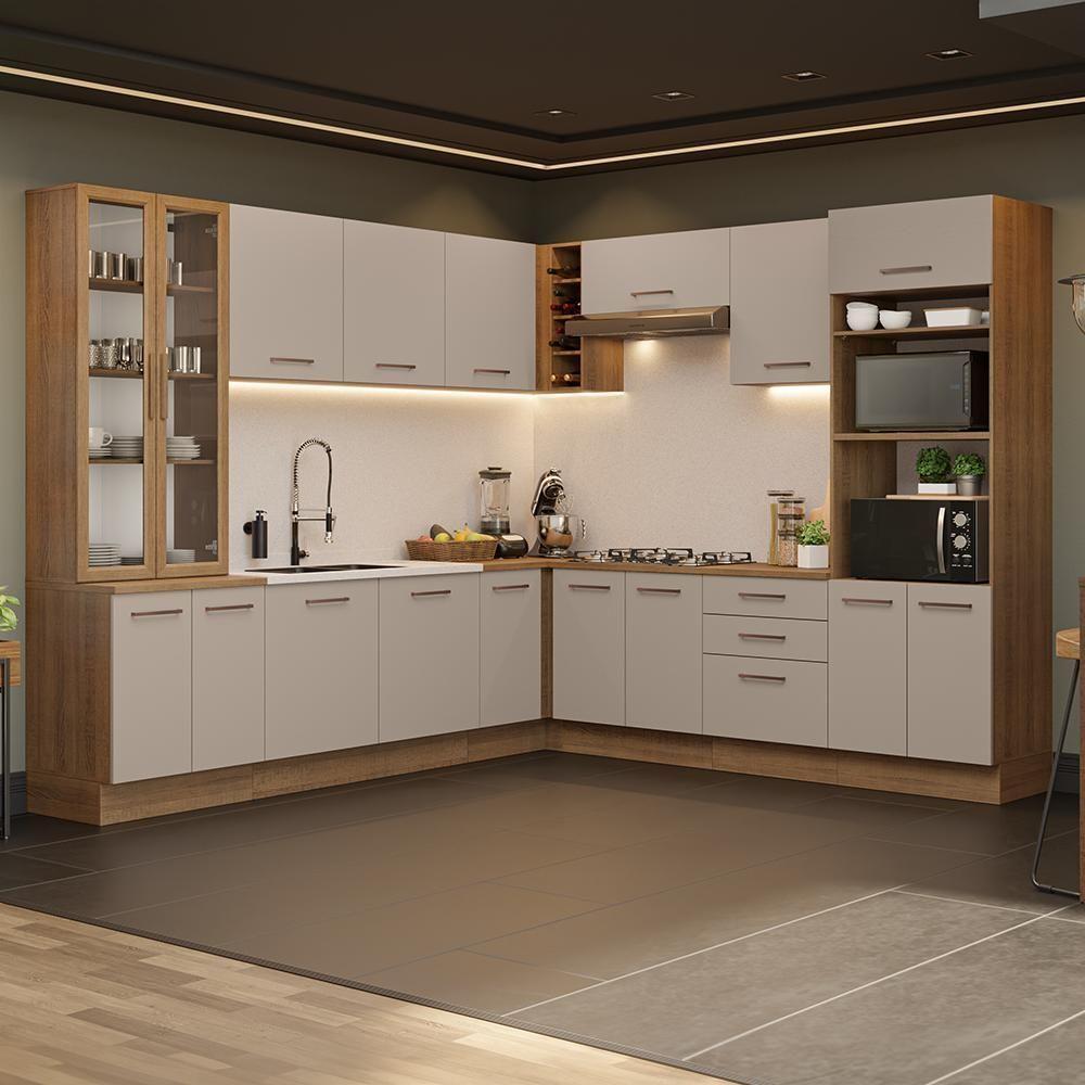 Armário De Cozinha Completa 549cm Rustic/crema Agata Madesa 01 Rustic/crema - 1