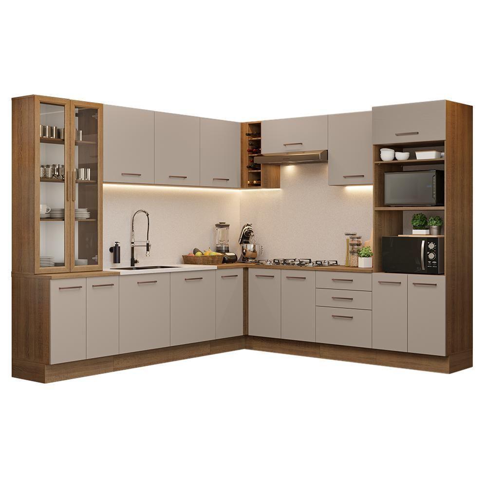 Armário De Cozinha Completa 549cm Rustic/crema Agata Madesa 01 Rustic/crema - 2