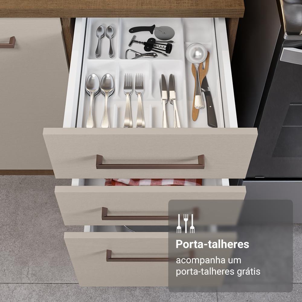 Armário De Cozinha Completa 549cm Rustic/crema Agata Madesa 01 Rustic/crema - 8