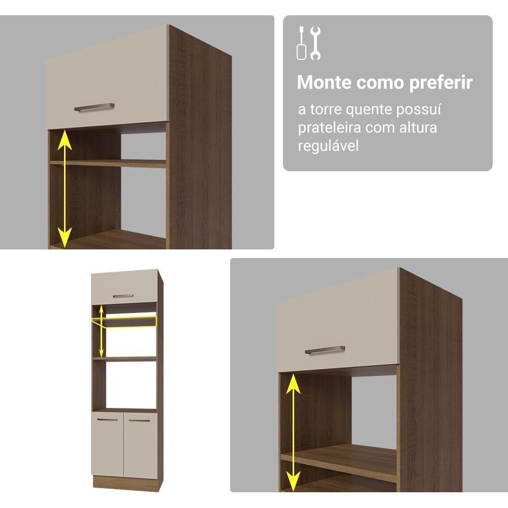 Armário De Cozinha Completa 549cm Rustic/crema Agata Madesa 01 Rustic/crema - 9