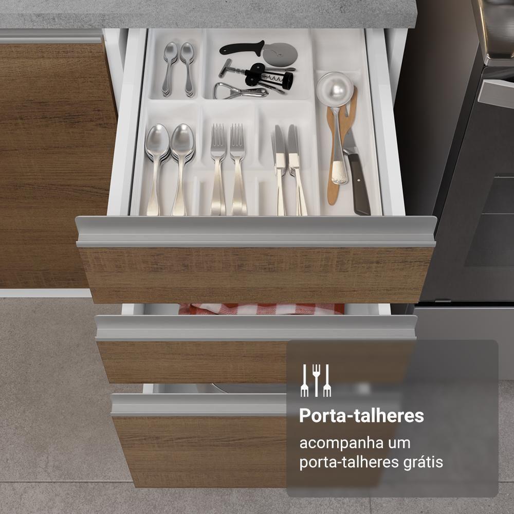 Armário De Cozinha Completa 549cm Branco/rustic Glamy Madesa 01 Branco/rustic - 8