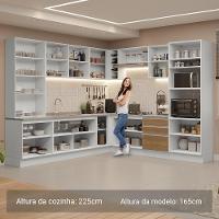 Armário De Cozinha Completa 549cm Branco/rustic Glamy Madesa 01 Branco/rustic - 5