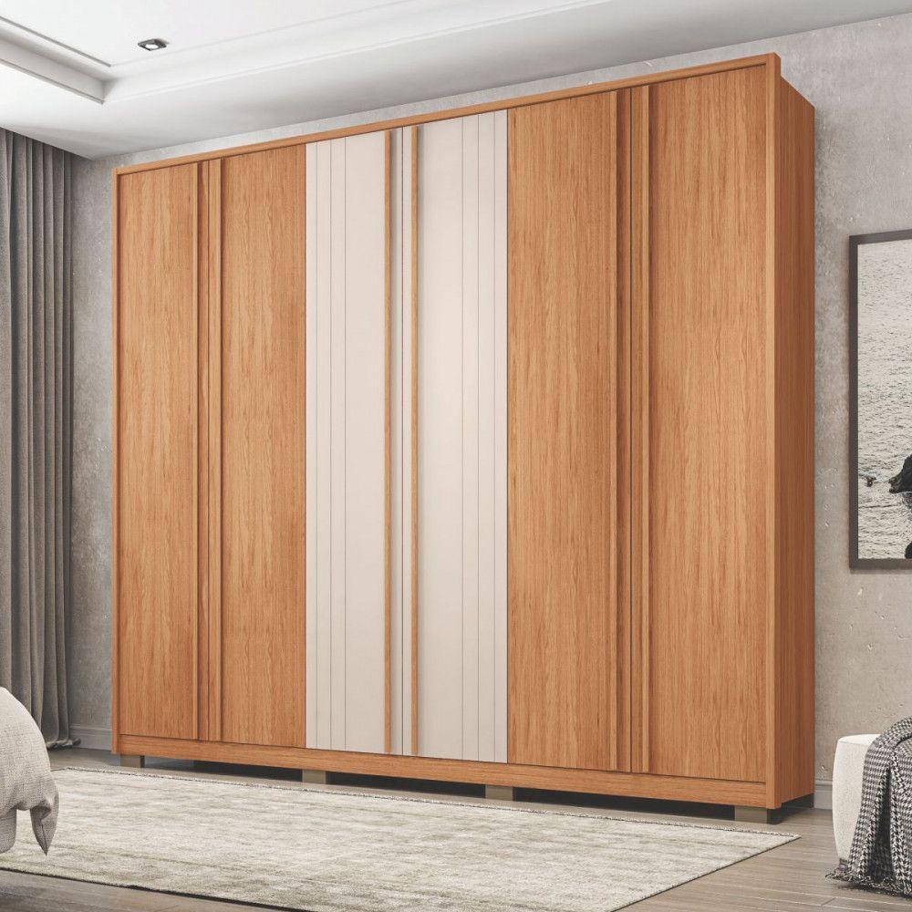 Conjunto Guarda Roupa Casal E Cômoda Freijo Off White Caemmu Freijo Com Off White - 3