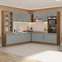 Armário De Cozinha Completa 549cm Rustic/cinza Agata Madesa 01 Rustic/cinza - 1