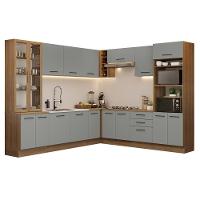 Armário De Cozinha Completa 549cm Rustic/cinza Agata Madesa 01 Rustic/cinza - 5