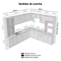 Armário De Cozinha Completa 549cm Rustic/cinza Agata Madesa 01 Rustic/cinza - 6