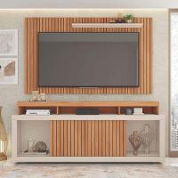 Rack Com Painel New Oscar Tv Até 65 Polegadas Caemmun Freijo Com Off White - 1