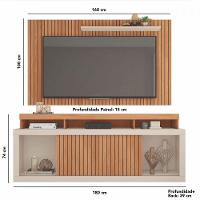 Rack Com Painel New Oscar Tv Até 65 Polegadas Caemmun Freijo Com Off White - 4