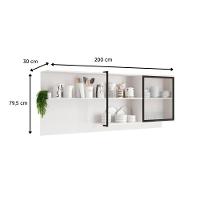 Armário De Cozinha Modulado Alpha 2504 Com 1 Porta Com Vidro Canelado 200cm Cinza - 2