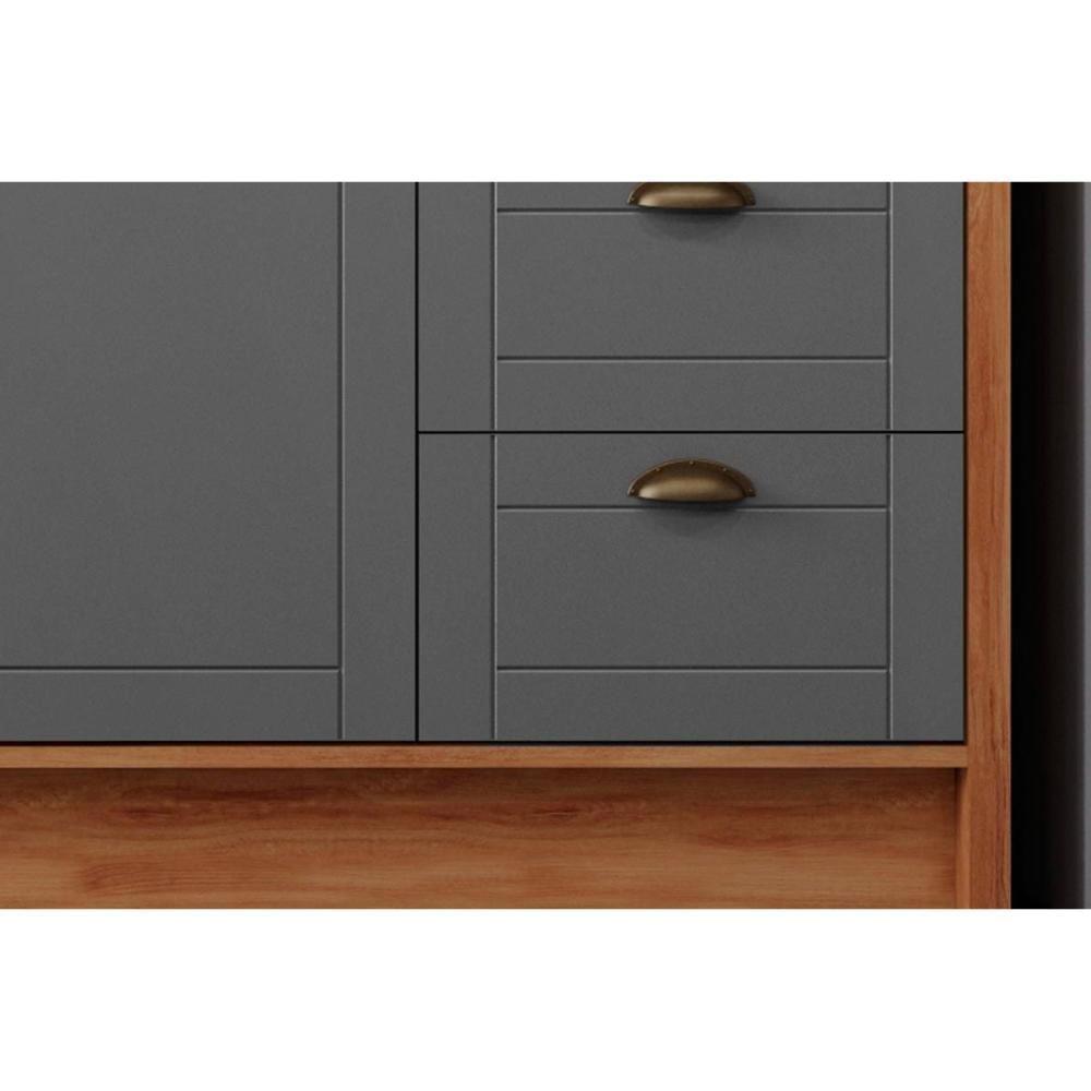 Balcão De Cozinha Modulado Com Tampo Bella 2608 Com 2 Portas E 3 Gavetas 120cm Branco - 3