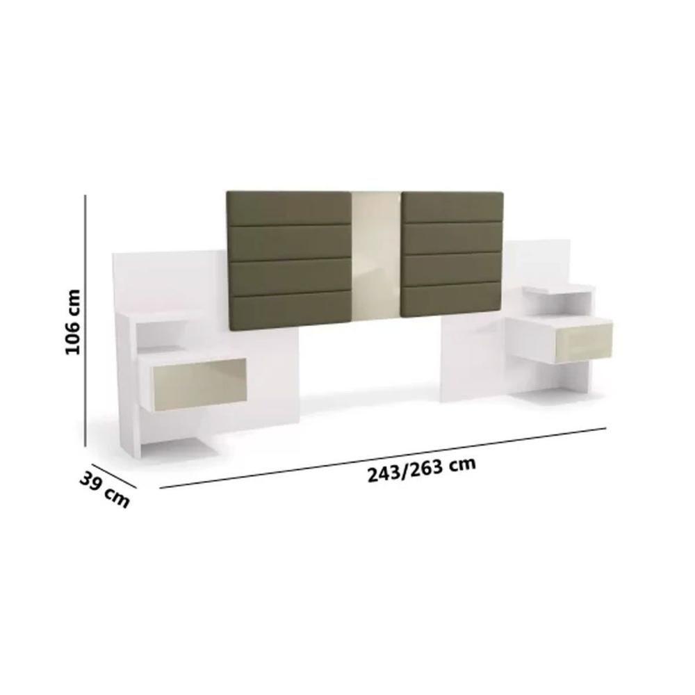 Painel Cama Box Madeirado Casal-queen G290 C- 2 Gavetas Branco - Kappesberg - 2
