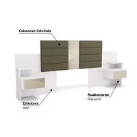 Painel Cama Box Madeirado Casal-queen G290 C- 2 Gavetas Branco - Kappesberg