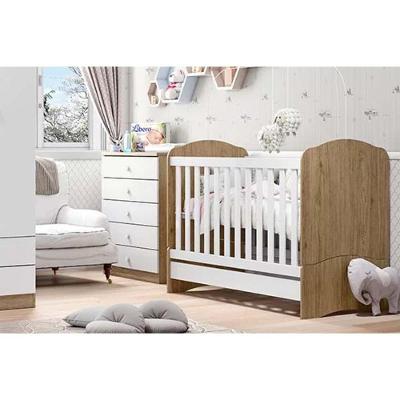 Quarto de Bebê Completo Bala de Menta Kit 2 Peças em MDF-MDP 100cm Branco Henn