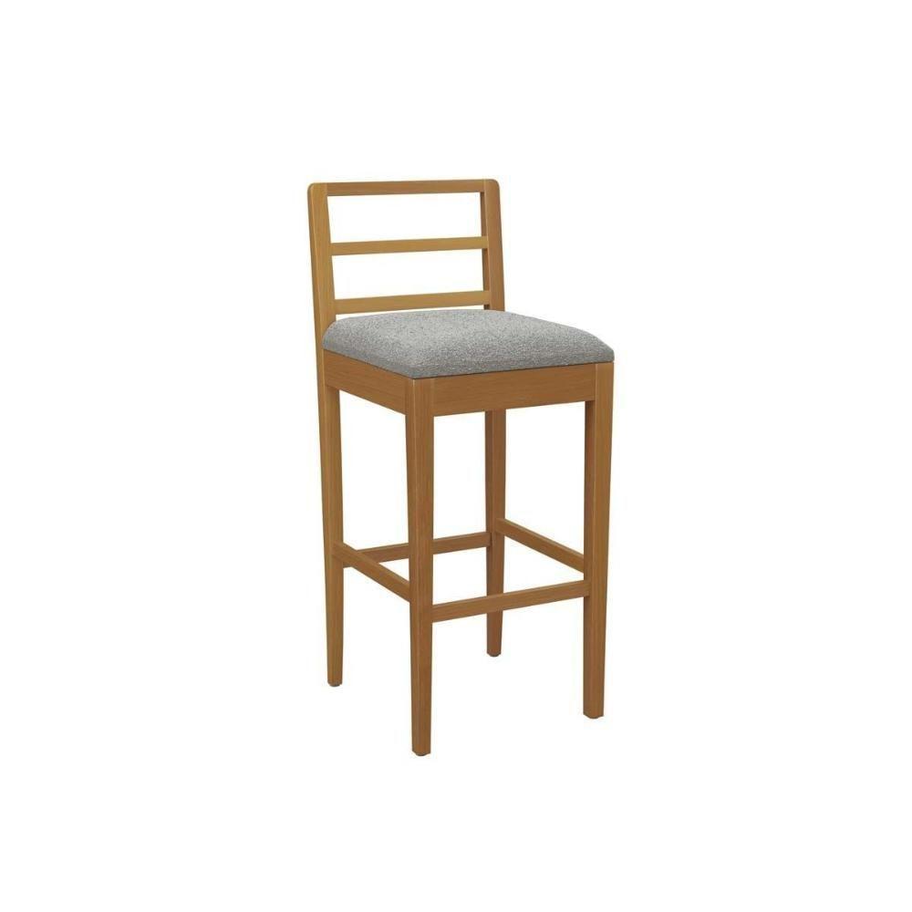 Banqueta De Cozinha Sofia Madeira Maciça 1bmm006ca 1 Un Carvalho Bouclê Cinza - 1